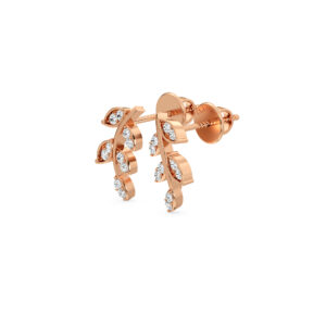 Olive Leaf Diamond Studs Earrings
