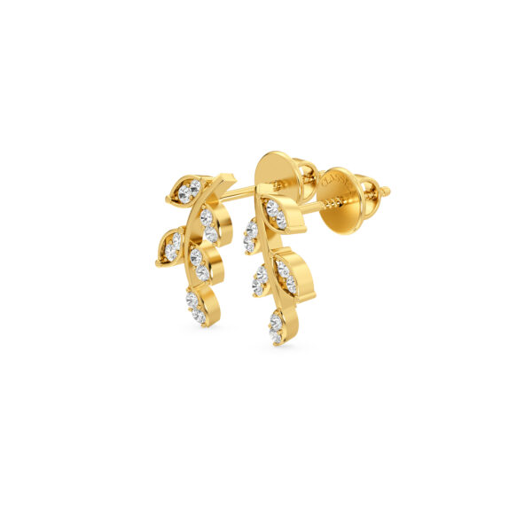 Olive Leaf Diamond Studs Earrings