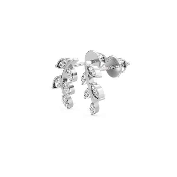 Olive Leaf Diamond Studs Earrings