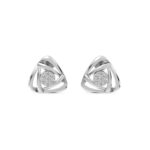 Modern Triangle Stud Diamond Earrings In Rose Gold