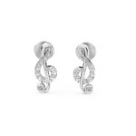 Sparkly Treble Clef Diamond Earrings For Music Lovers