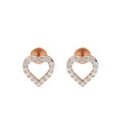 Eternal Heart Outline Diamond Studs Earring