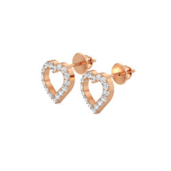 Eternal Heart Outline Diamond Studs Earring