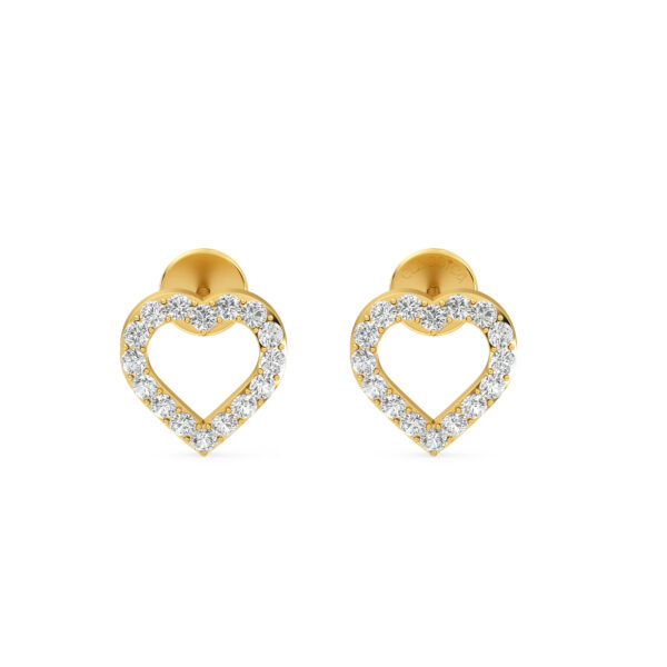 Eternal Heart Outline Diamond Studs Earring