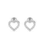 Eternal Heart Outline Diamond Studs Earring