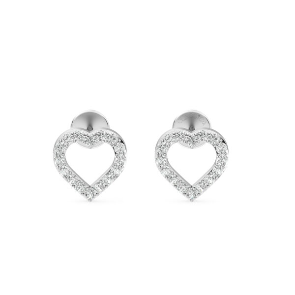 Eternal Heart Outline Diamond Studs Earring