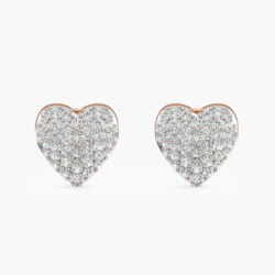 Statement Heart Diamond Earrings In Glitter Style