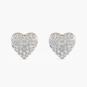 Statement Heart Diamond Earrings In Glitter Style