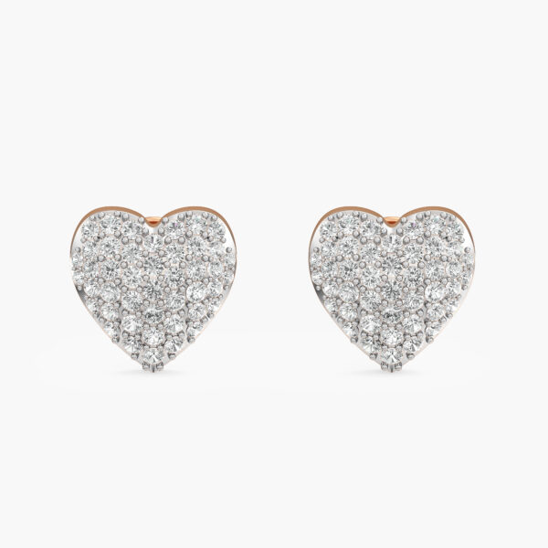 Statement Heart Diamond Earrings In Glitter Style