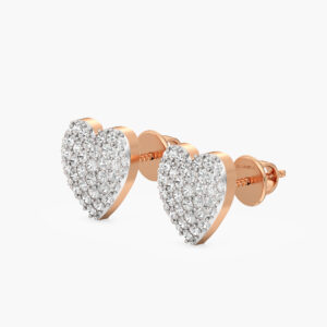 Statement Heart Diamond Earrings In Glitter Style