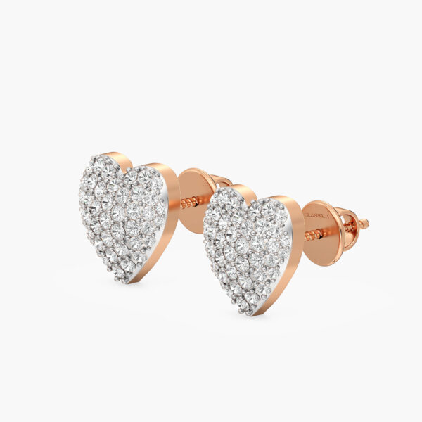 Statement Heart Diamond Earrings In Glitter Style