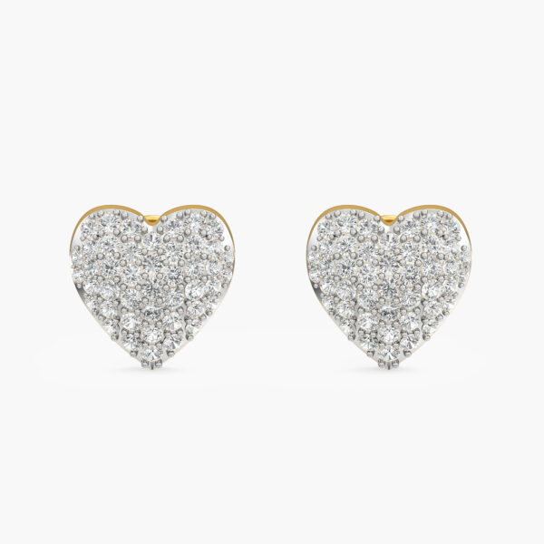 Statement Heart Diamond Earrings In Glitter Style
