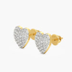 Statement Heart Diamond Earrings In Glitter Style