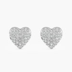 Statement Heart Diamond Earrings In Glitter Style