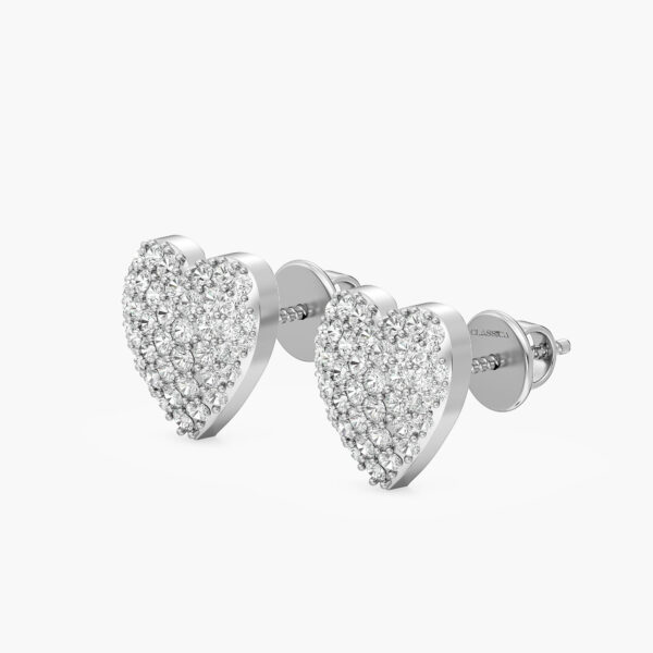 Statement Heart Diamond Earrings In Glitter Style