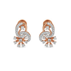 Sparkle Twist Rose Gold Earrings With Diamonds