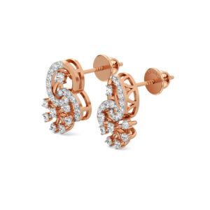 Sparkle Twist Rose Gold Earrings With Diamonds