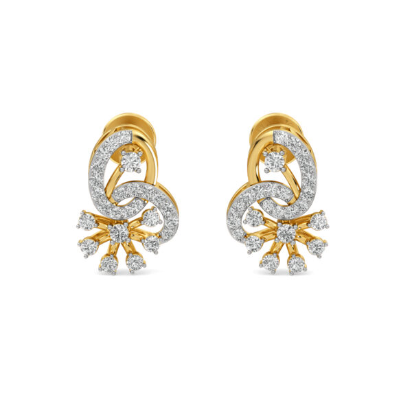 Sparkle Twist Rose Gold Earrings With Diamonds