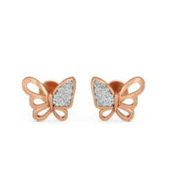 Wings of Butterfly Diamond Stud Earrings