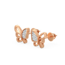 Wings of Butterfly Diamond Stud Earrings