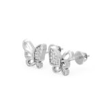Wings of Butterfly Diamond Stud Earrings