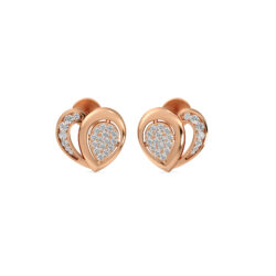 Drop Heart Diamond Studs Earrings
