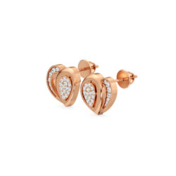 Drop Heart Diamond Studs Earrings