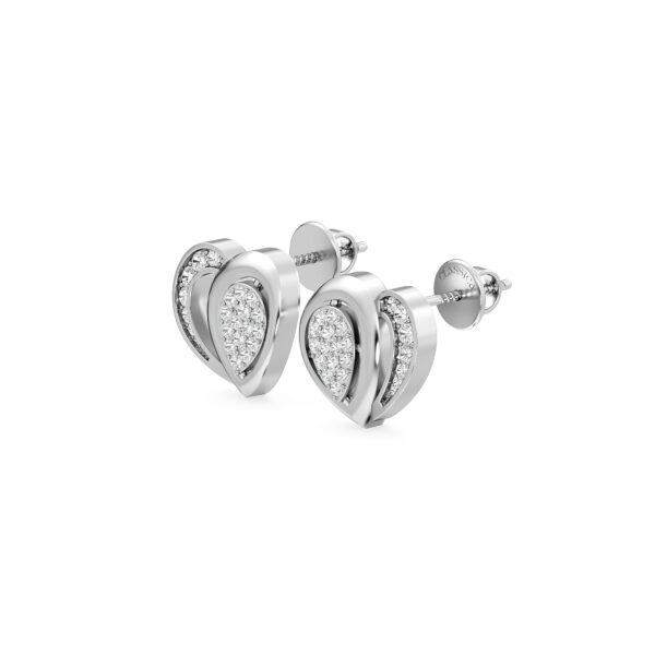 Drop Heart Diamond Studs Earrings