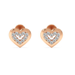 True Love Heart Diamond Studs Earrings