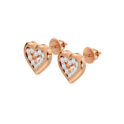 True Love Heart Diamond Studs Earrings