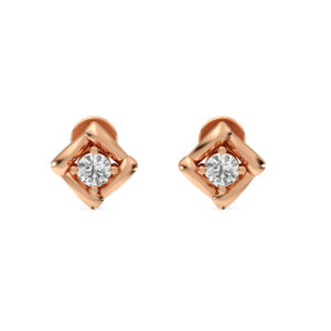 Golden Twirl Mini Diamond Studs