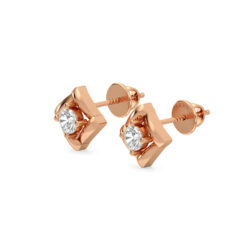 Golden Twirl Mini Diamond Studs