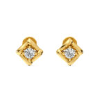 Golden Twirl Mini Diamond Studs