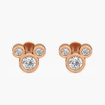 Mickey Inspired Gold Diamond Earrings