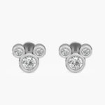 Mickey Inspired Gold Diamond Earrings