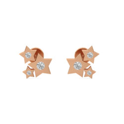 Triad Stars Minimal Diamond Studs Earrings