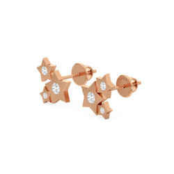 Triad Stars Minimal Diamond Studs Earrings