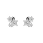 Triad Stars Minimal Diamond Studs Earrings