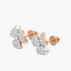 Diamond Clover Bow Diamond Studs Earrings