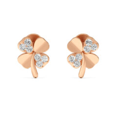 Whispering Petals Gold Diamond Studs Earrings