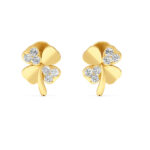 Whispering Petals Gold Diamond Studs Earrings