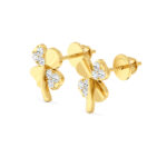 Whispering Petals Gold Diamond Studs Earrings
