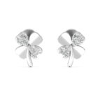 Whispering Petals Gold Diamond Studs Earrings
