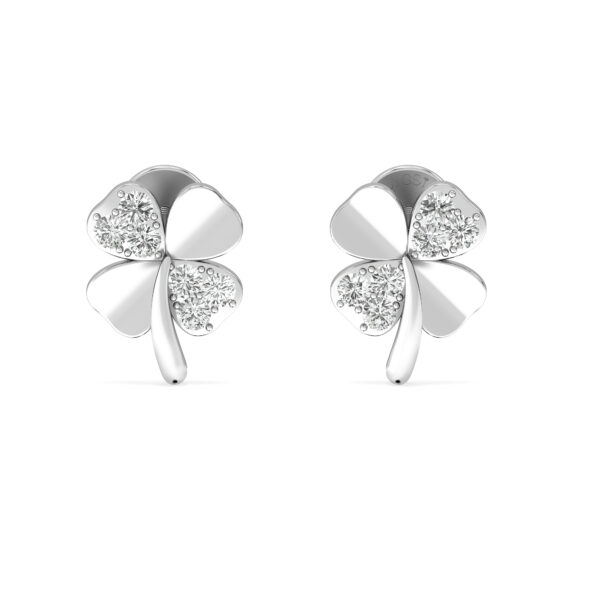 Whispering Petals Gold Diamond Studs Earrings