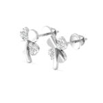 Whispering Petals Gold Diamond Studs Earrings