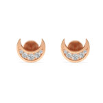 Crescent Moon Diamond Earrings