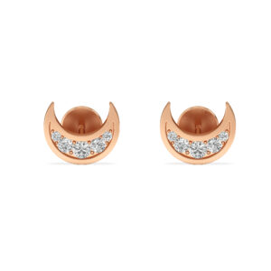 Crescent Moon Diamond Earrings