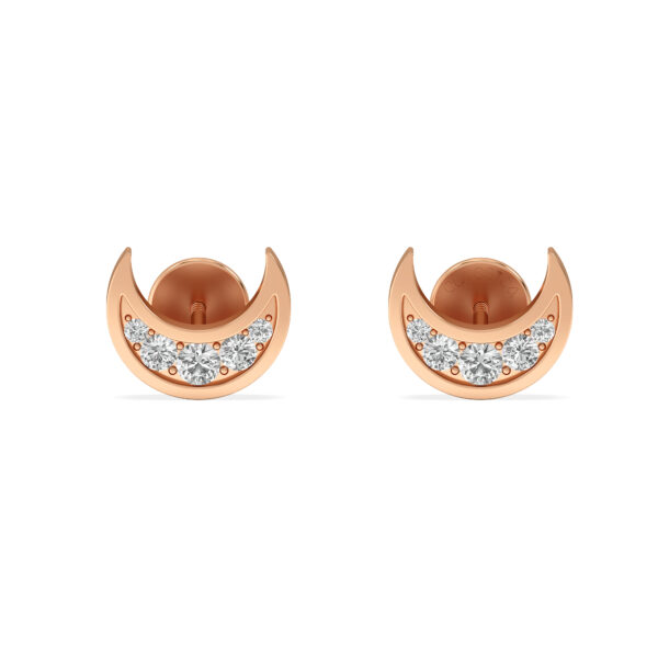 Crescent Moon Diamond Earrings