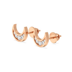 Crescent Moon Diamond Earrings