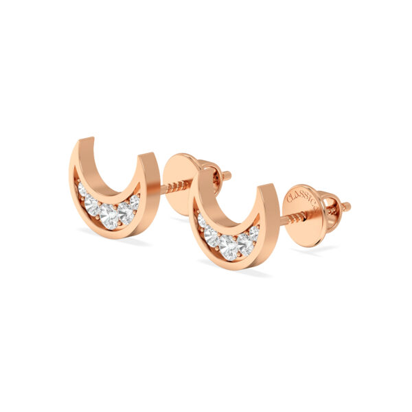 Crescent Moon Diamond Earrings